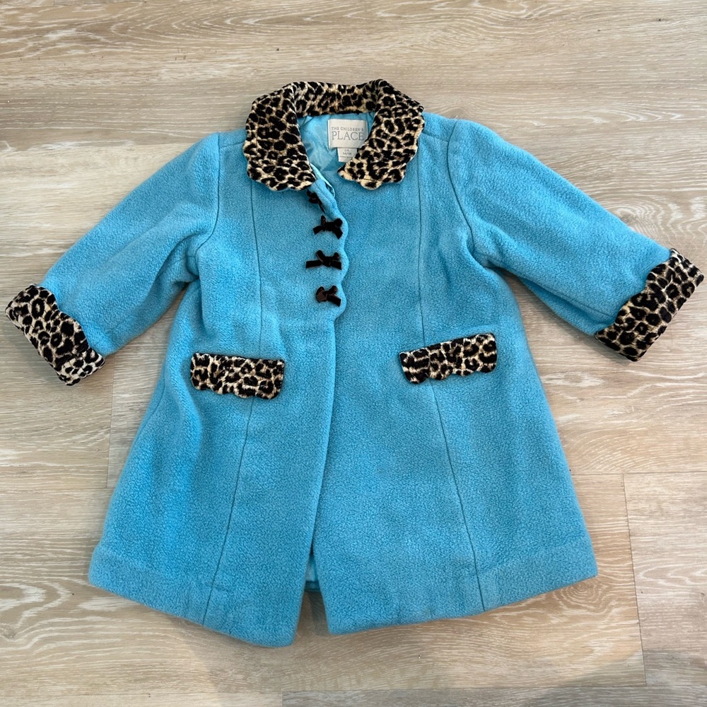 The Children's Place Pea Coat with Leopard Print Details